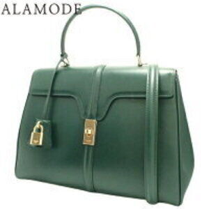 Celine Seize Handbag Shoulder Bag Satined Calfskin Amazon Dark Green